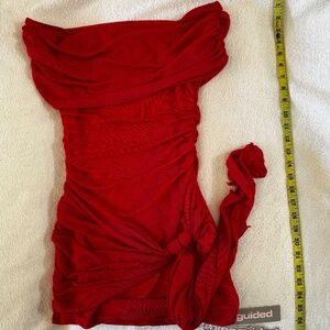 Red SHEIN Off the Shoulder Bodycon Dress